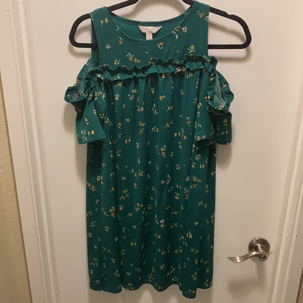 Lauren Conrad Green Floral Dress 👗 Size Small